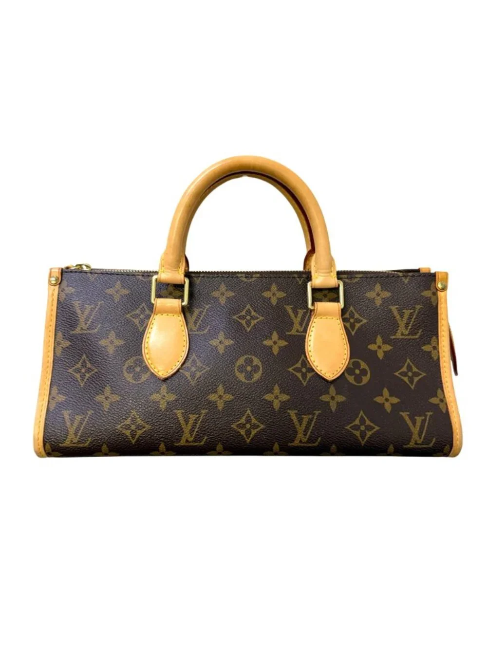 Louis Vuitton 2005 Popincourt Handbag Monogram Canvas Brown & Tan Gold-Tone Hard